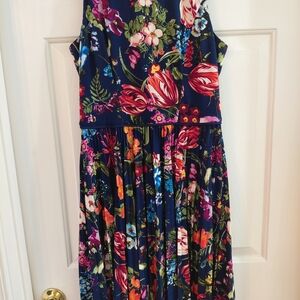 MAGGY london Navy Floral Sleeveless' Dress